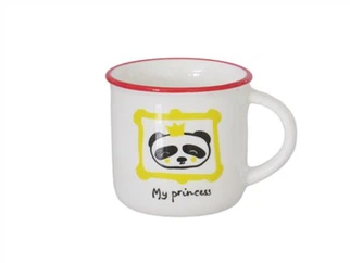 Taza de esmalte de cerámica con borde esmaltado